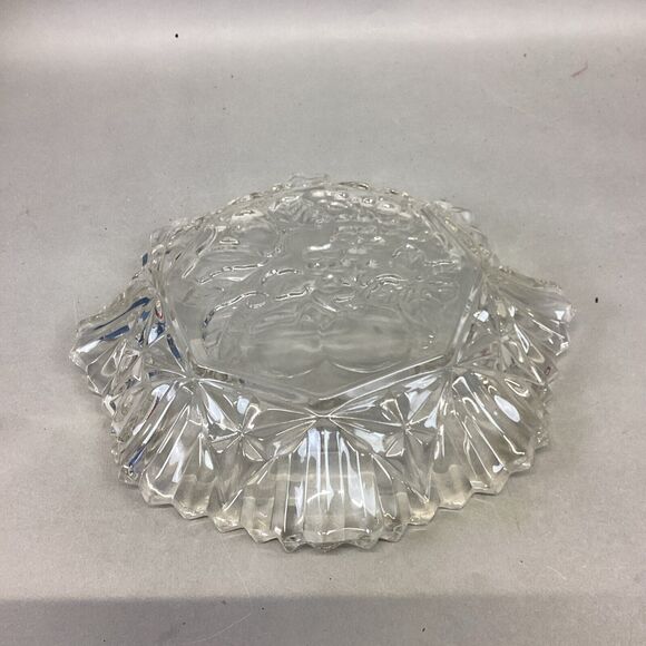Vintage Federal Glass Pioneer Pattern Serving Bowl Clear Fruit Pressed Glass 10” - Picture 7 of 8